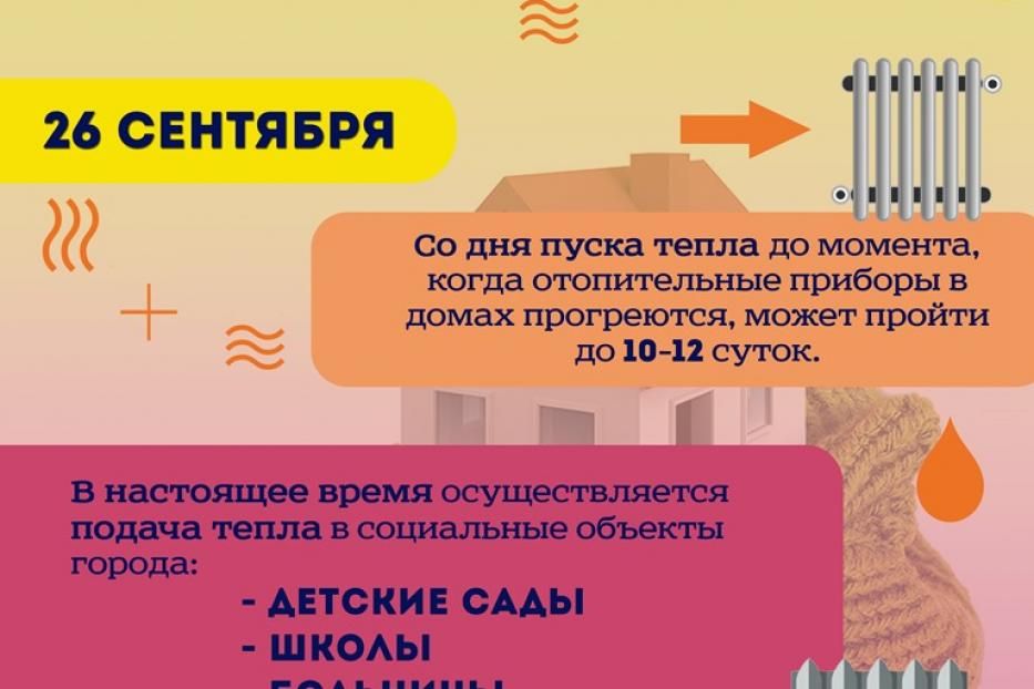 В школах и детских садах Советского района ведется подача тепла
