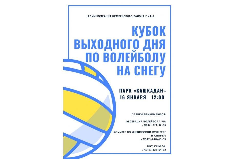 Октябрьский район приглашает на Кубок выходного дня по волейболу на снегу