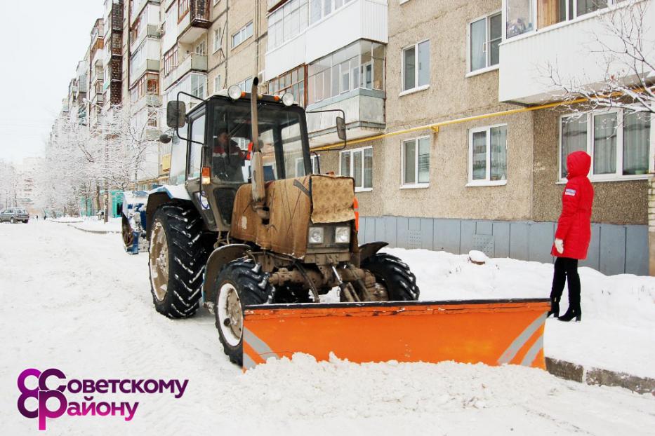 График комплексной очистки дворовых территорий Советского района Уфы и вывоза снега на 29 января 2018 года