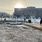 На Советской площади приступили к установке пиксельной елки